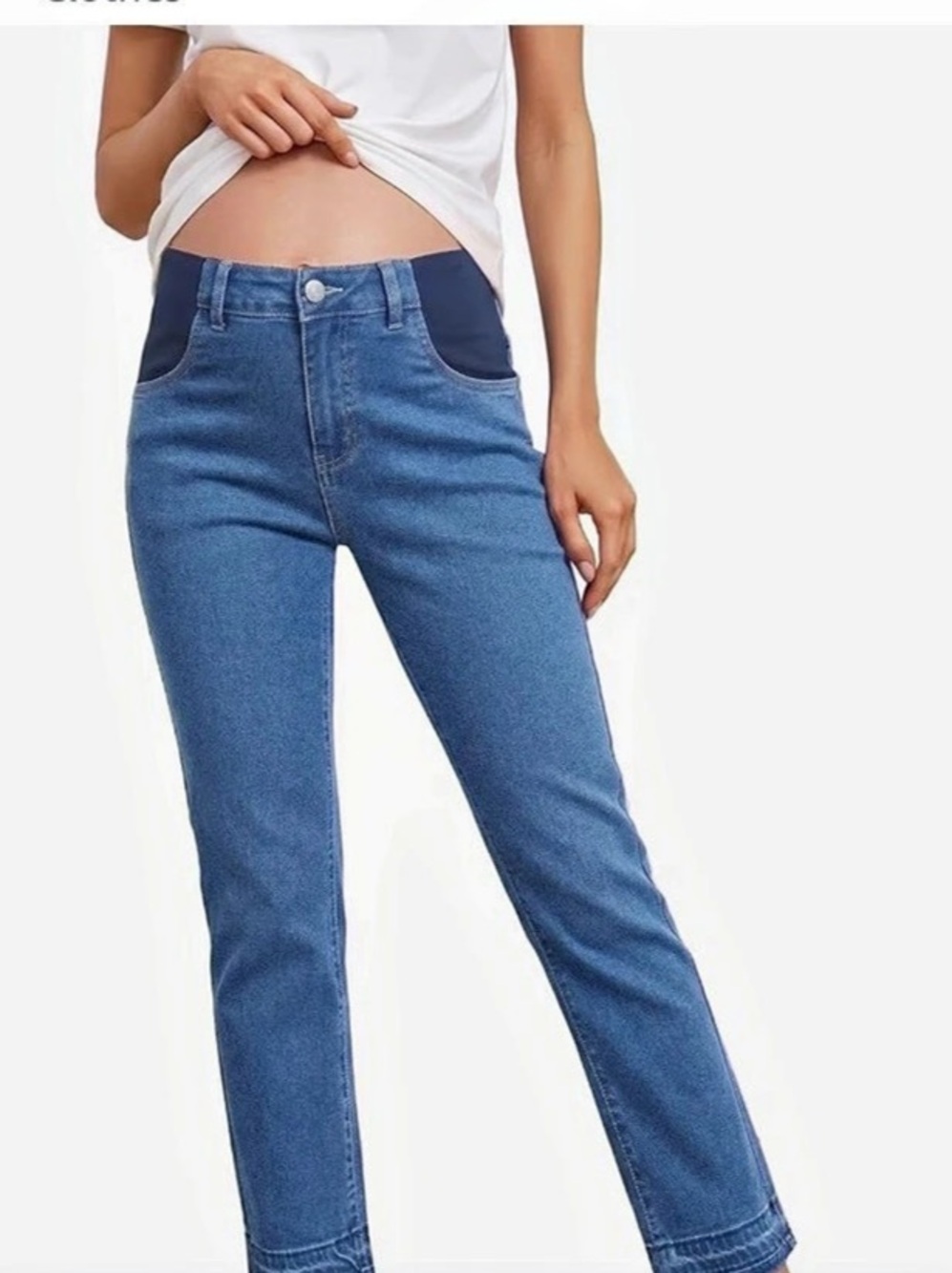 BLENCOT Maternity Pants Maternity Skinny Jeans in Blue